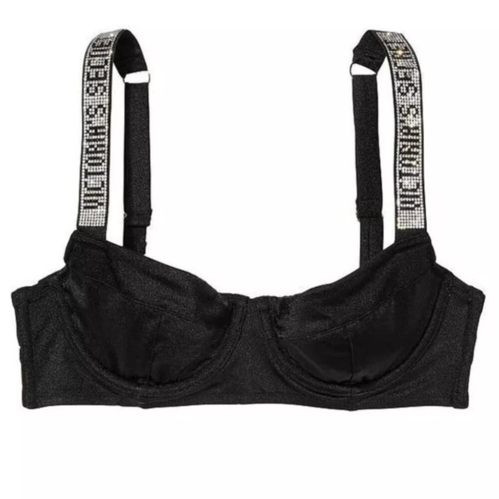 New! Victoria’s Secret Shine Strap Unlined Push Up Bikini Swim Top 4470